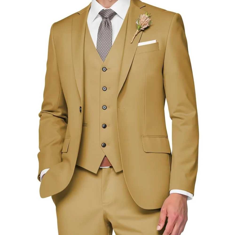 Elegant Rose Red 3-Piece Slim Fit Mens Suit Double Breasted Blazer Vest Pants Set for Wedding Groom Tuxedo Business Party a01 M260313