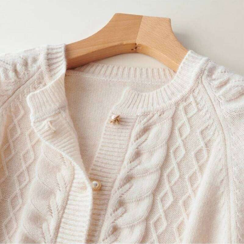 Cashmere Sweater Cardigan Women Single Breasted Long Sleeve Elegant Vintage Jumper Solid Wool Knitted Autumn Winter Outwear Z260313