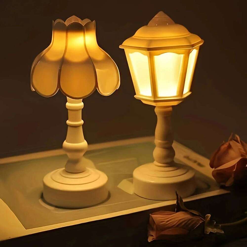 Geometric Flower Bud Button Battery LED Table Lamps Desk For Bedroom Dining Touch Night Light Simple Modern Decoration 26Y0313