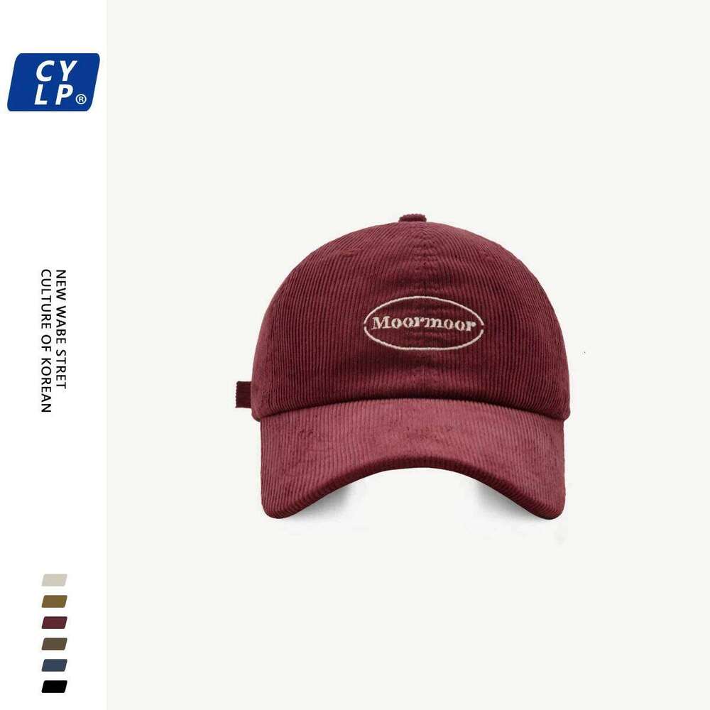 Brand Letter Embroidery Corduroy Baseball Men Women Autumn and Winter Korean Style All-Matching Wide Brim Peaked Cap Z260313
