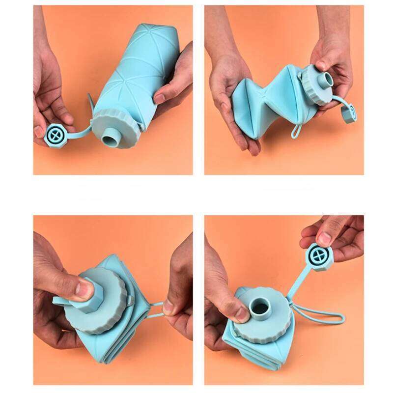 Silicone folding Water High temperature Resistant safe Odorless portable Retractable cup Sports water kettle travel Z260314
