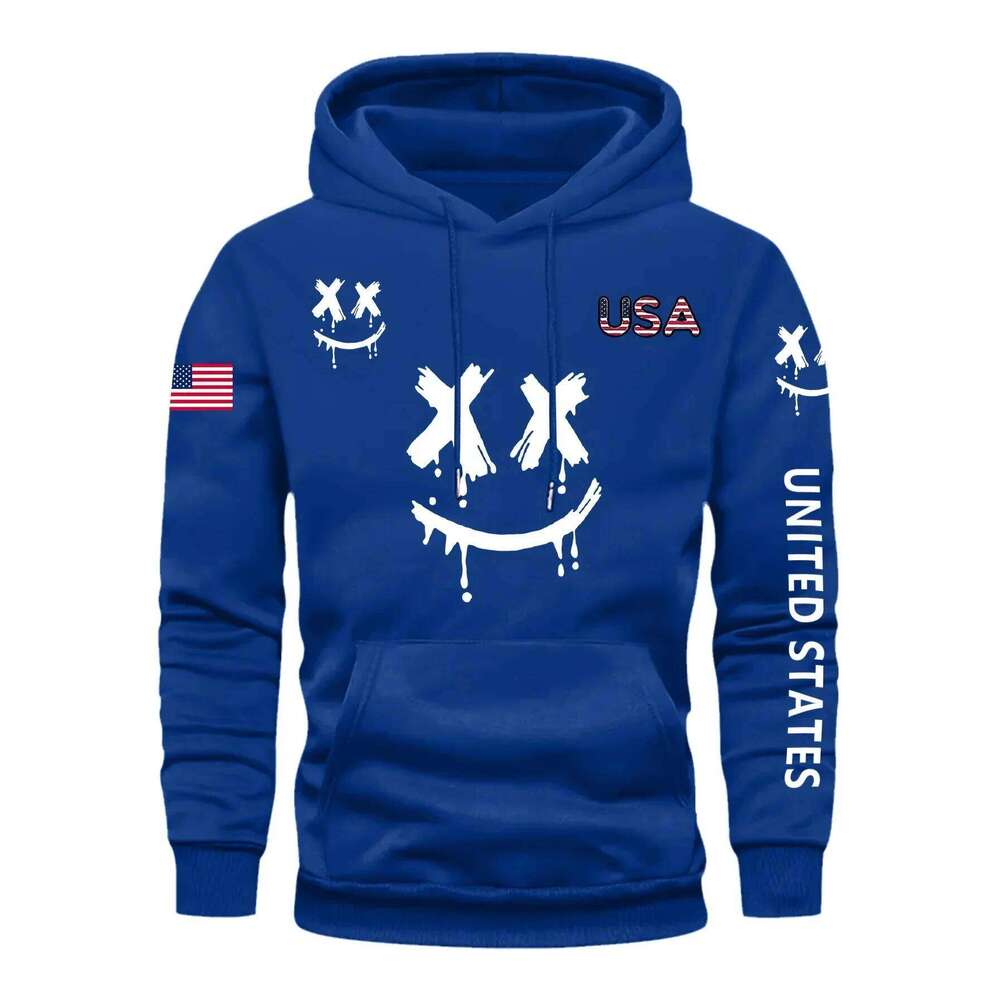 Autumn Winter Expression Print Men Women Long-sleeved Hooded Sweatshirt Daily Outdoor Vacation Fitness Casual Warm Sportswear Z260314