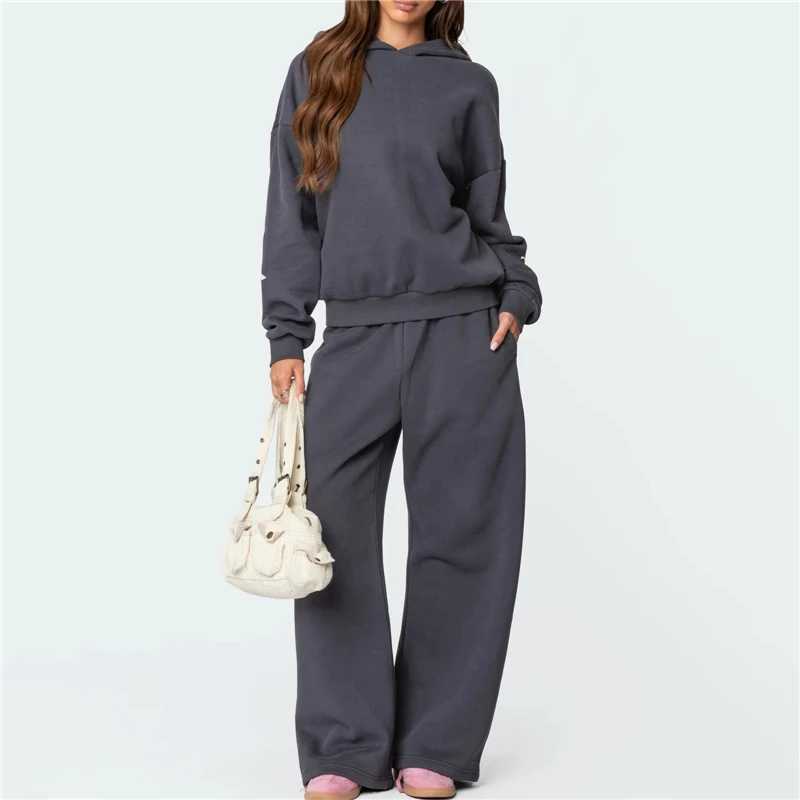 Spring Autumn Winter Loose Pants Leisure Suit Women Long Sleeve Bow Print Hoodie Top Trouser 2 Piece Set Fashion Jogging Outfit M260313