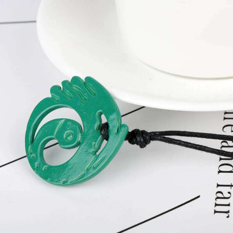 Movie Tomb-Raider Theme Rope Chain Green Color Dangle Lara Croft Pendant Necklace Jewelry Presents H260312