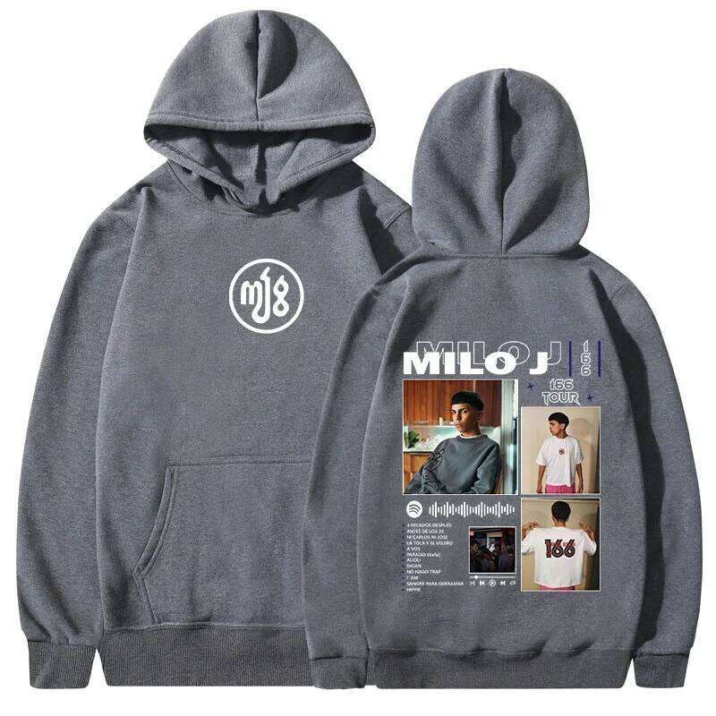 Rap Singer Milo J 166 Album Tour Merch Hoodie 2025 Autumn/winter Men Women Harajuku Hip-hop Pure Cotton Oversized Pullover Z260314