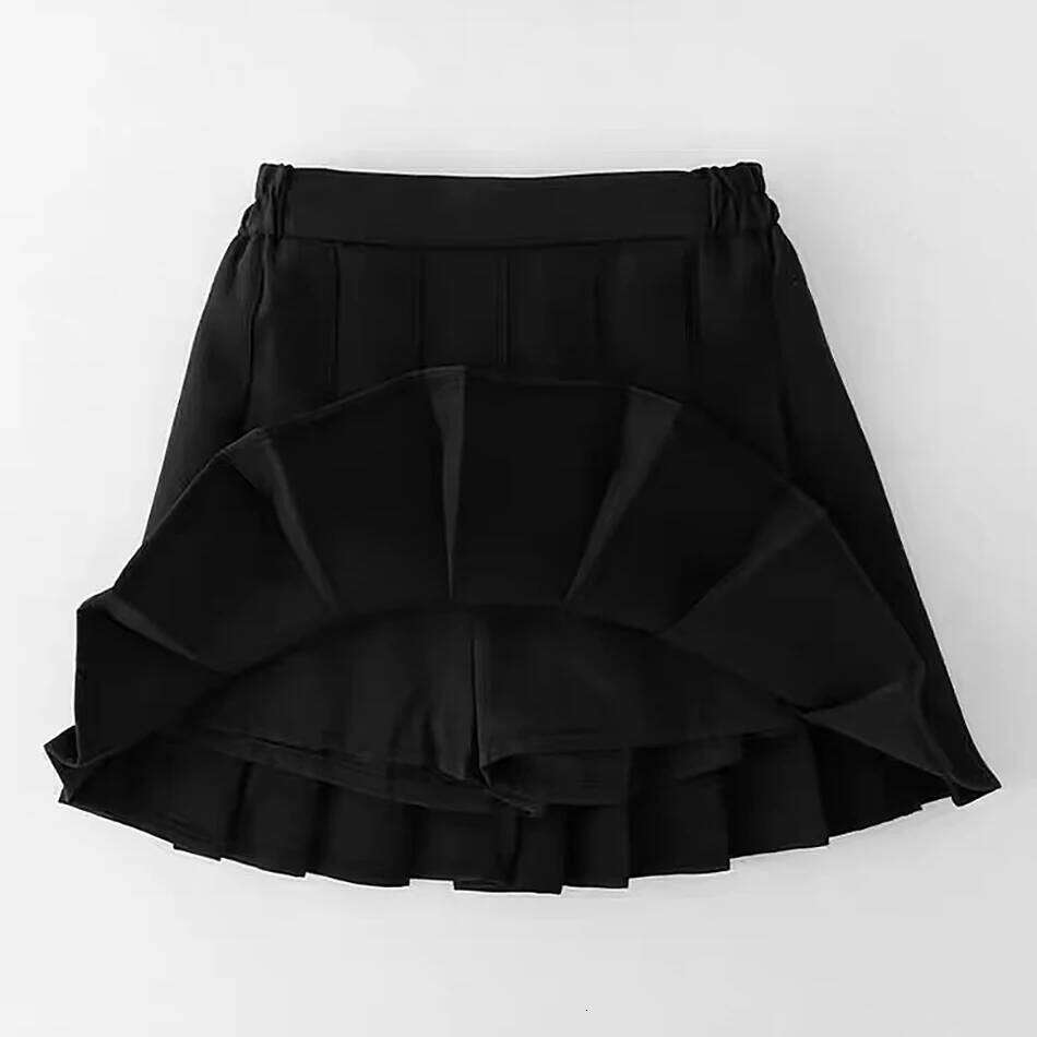 Girls Summer Dress Kids Fashion Solid Color Pleated High A-Line Children Casual Elastic Waist Mini Skirt Bottoms Z260314