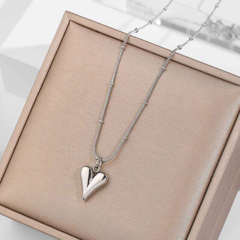 Ramos Temperament Heart Pendant Chain for Women Stainless Steel Stylish Choker Necklace Jewelry Party Gift H260312