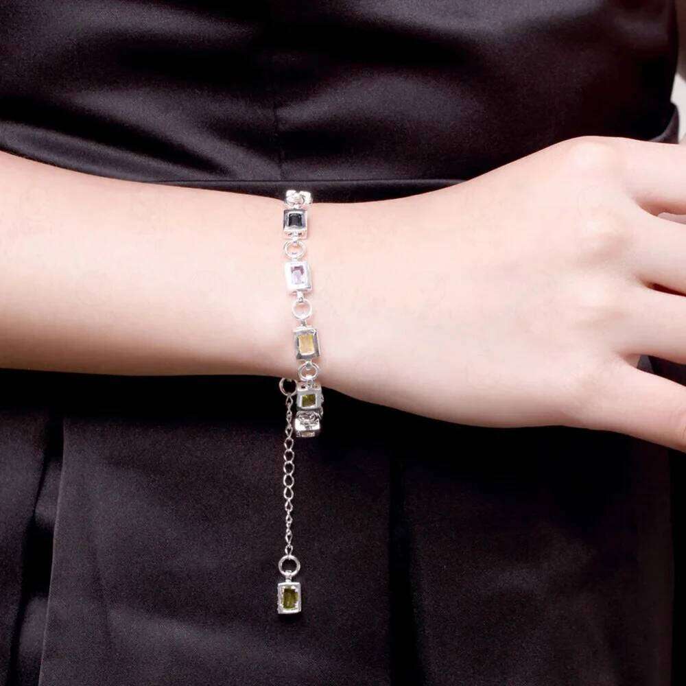 URMYLADY wholesale 925 Sterling silver charm Bracelets cute Zircon chain crystal Jewelry fashion for women wedding lady Z260313