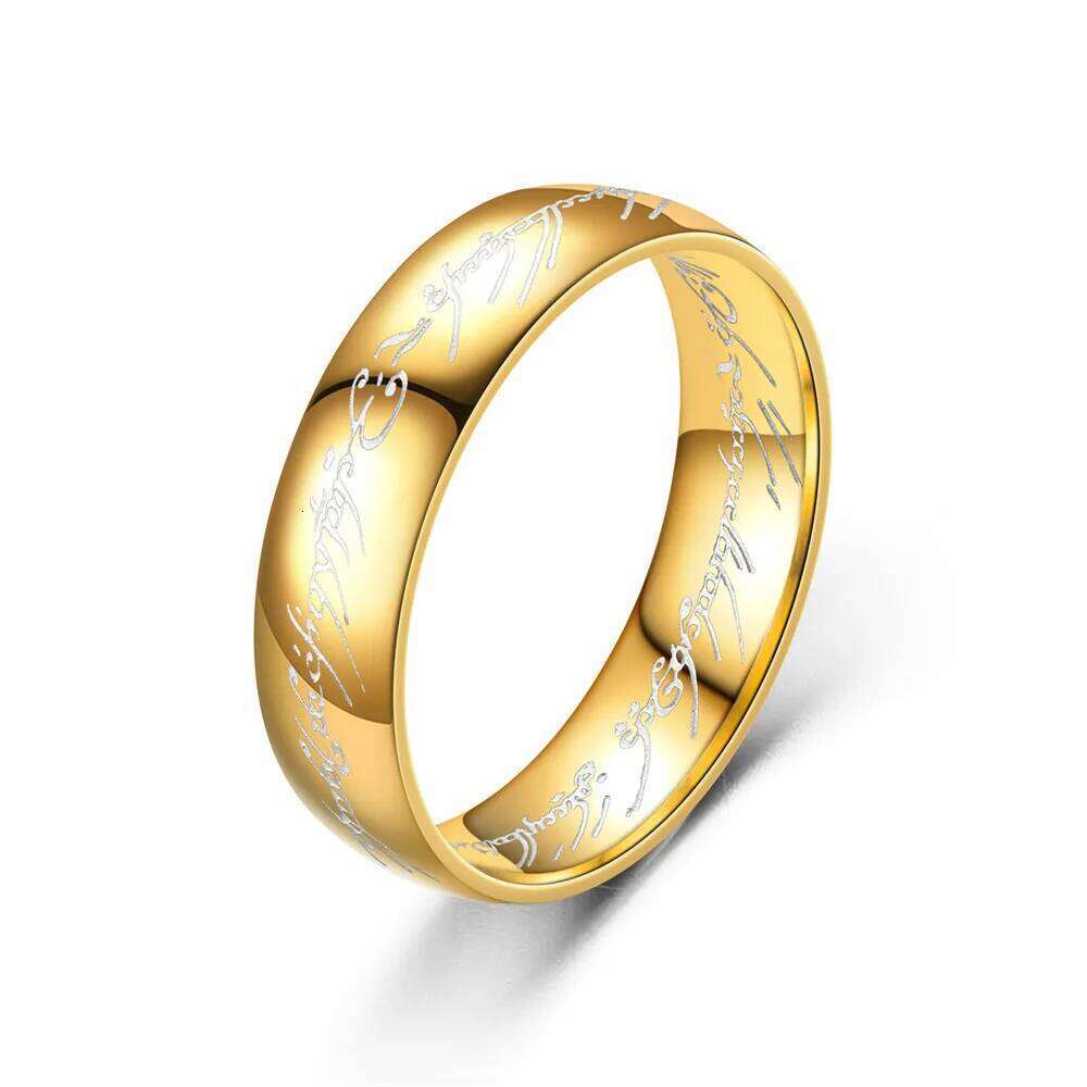Fashion New Lord of The Finger Rings Cool Inside and Outside Letter Gothic 3D Engraving Spanish Sanskrit Hip-hop Ring Boys H260312