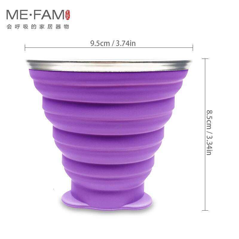 270ml Silicone Collapsible Folding Camping With Seal Lid Set of 4pc Drinking Mug Outdoor Travel Sport Portable Water Cup Z260314