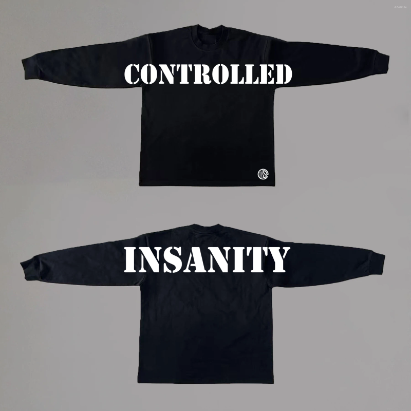 Men's T Shirts Controlled Insanity T-shirt Covers Oversized Short Sleeve Tees Workout Gym CBUM