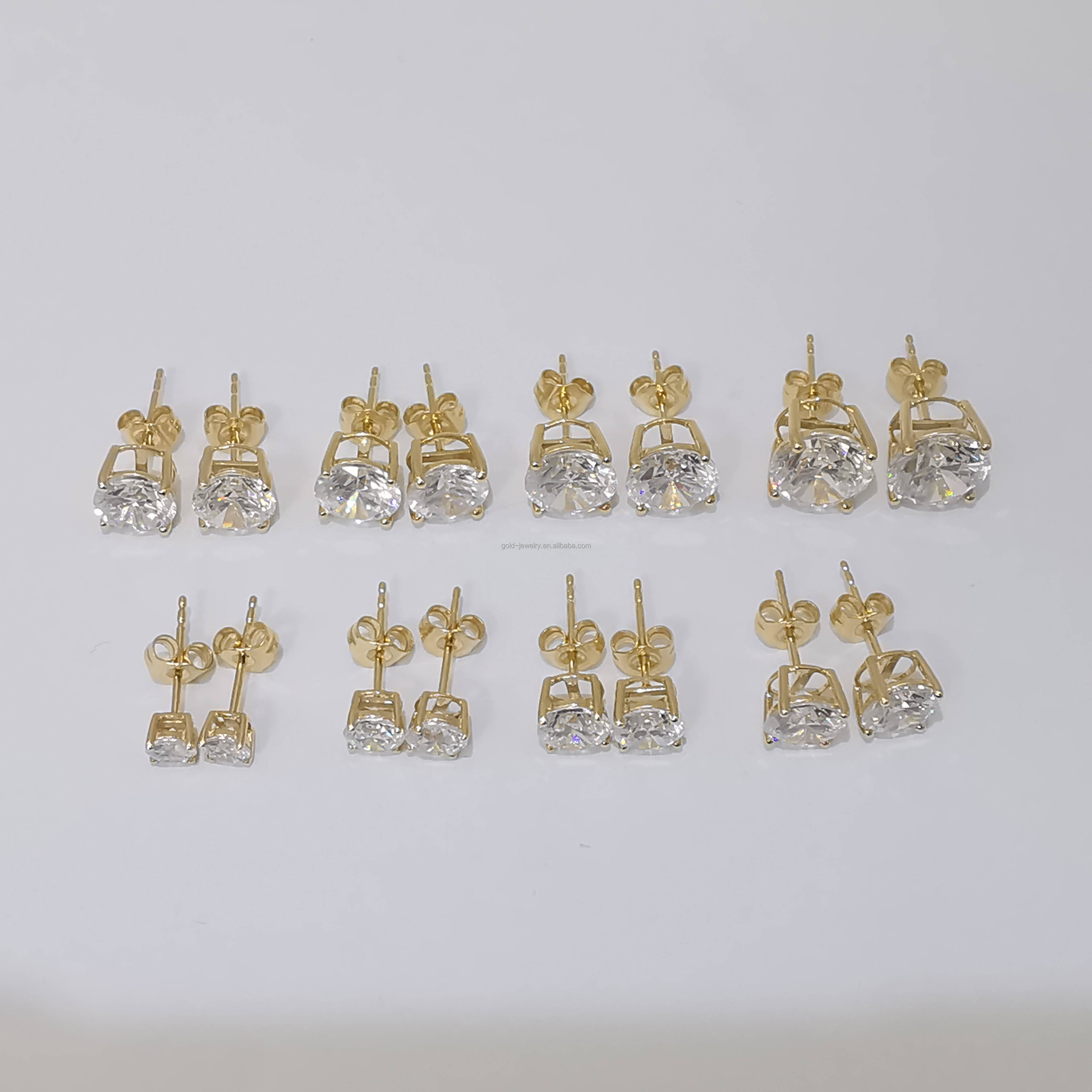 Semi Mount Earrings 14k Gold Jewelry VVS Moissanite Studs Earrings Popular Design