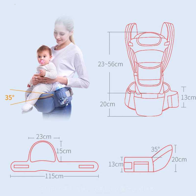 Ergonomic Baby Carrier Backpack Infant Baby Hipseat Carrier Front Facing Ergonomic Kangaroo Baby Wrap Sling Travel Backpack X260313