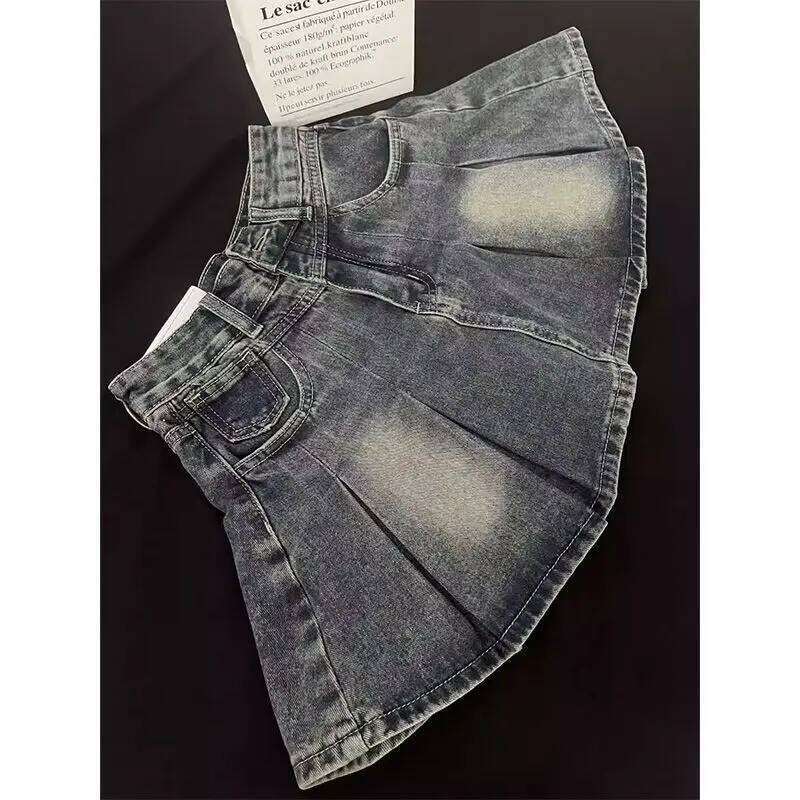 American Style Vintage Y2k Denim Woman Harajuku Retro Mini Streetwear High Waist Casual Fashion Skirt Hot Girls Z260314