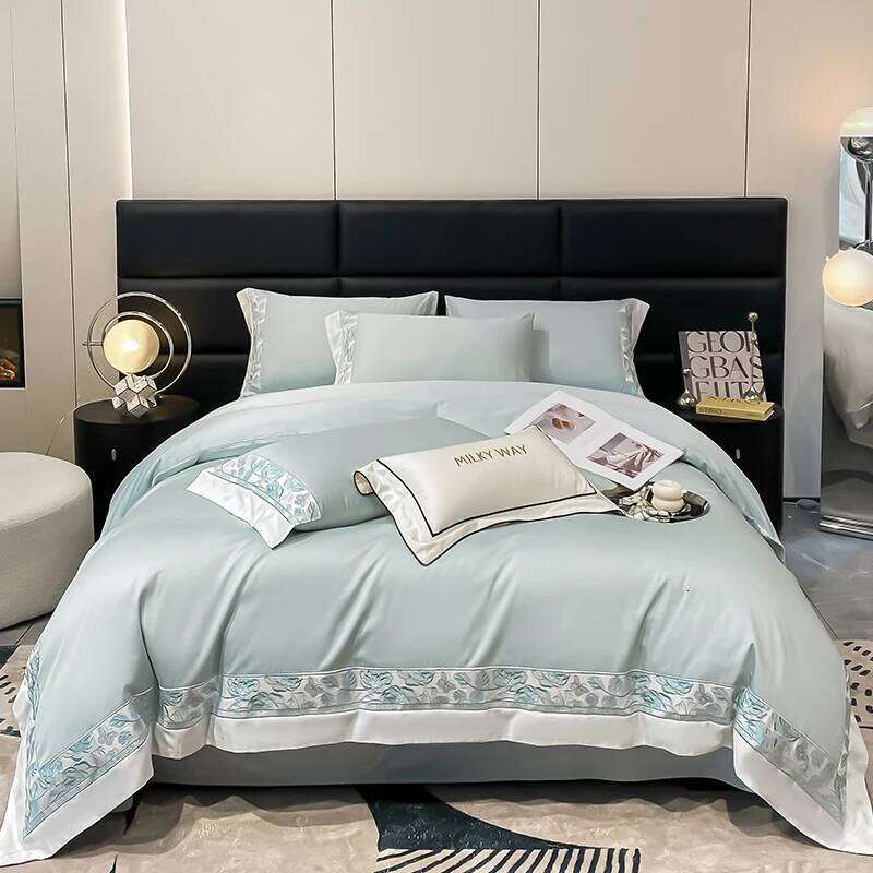 Egyptian Cotton Bedding Rose Butterfly Embroidery Duvet Sheet Pillowcases Bed Comforter Cover Set 4Pcs H260312 - view 5