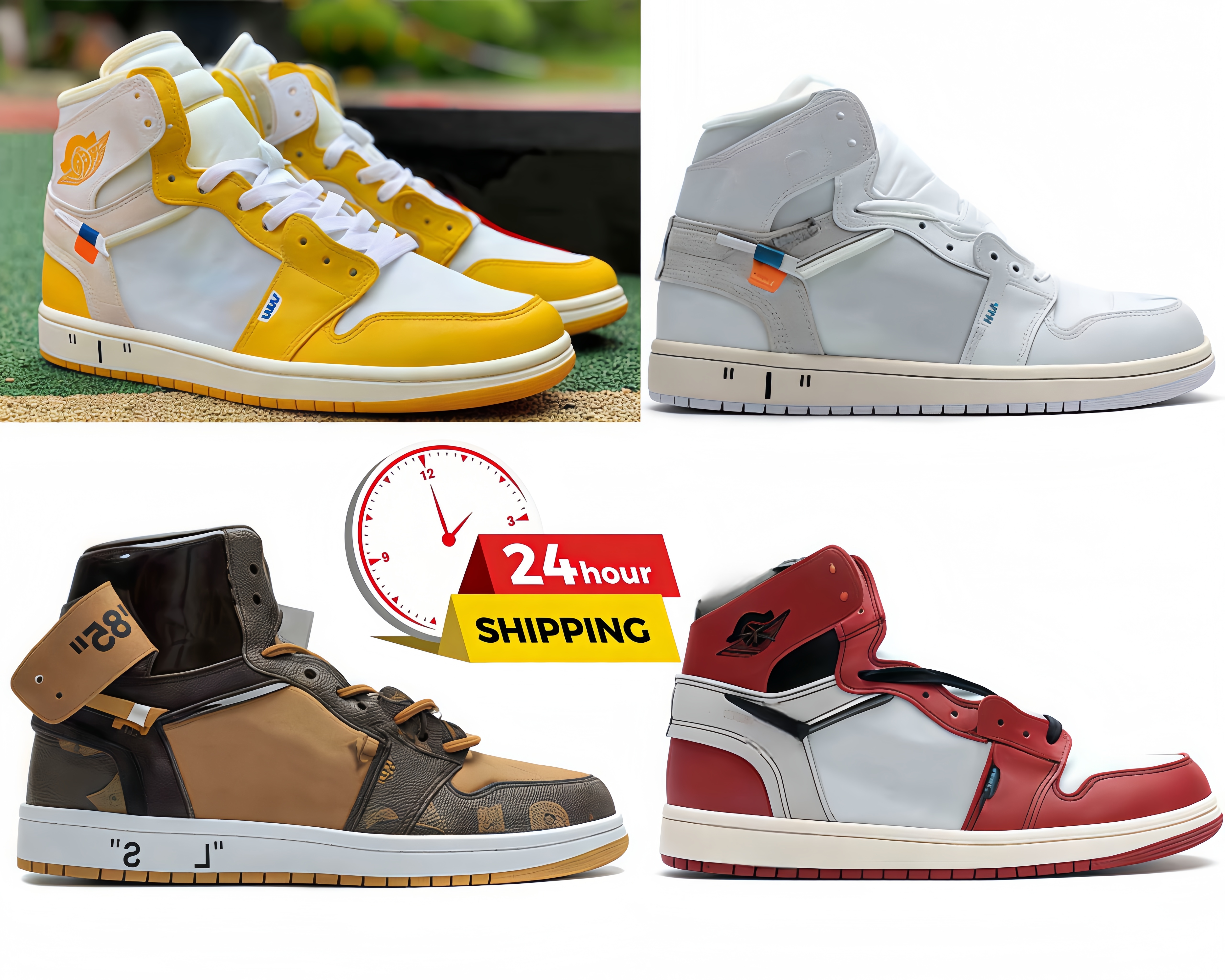 Top quality O F 1s High Mens Womens Vintage Basketball Shoes Yellow Black Red White Brown Outdoor Sneakers