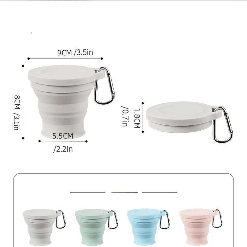 180ml Foldable Silicone Portable Beverage Outdoor Activity with Lid Water Scalable Mouthwash Cup Multi-functional Z260314