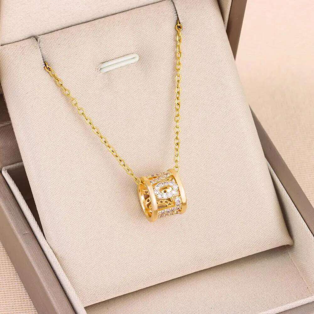 New In Sweet Sexy Geometric Cylinder Letters Pendant Stainless Steel Necklaces For Women Trendy Ladies Neck Chain Jewelry H260312