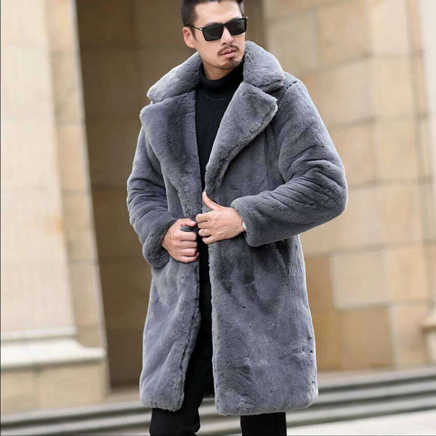 Hot new winter fashion imitation men's long mink fur thermal coat large size jacket Z260313
