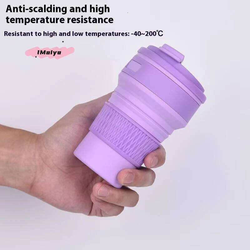 1Pc 350ml Collapsible Silicone Coffee Mug Travel Folding BPA-Free Food Grade Insulated Flask Water Cup Z260313