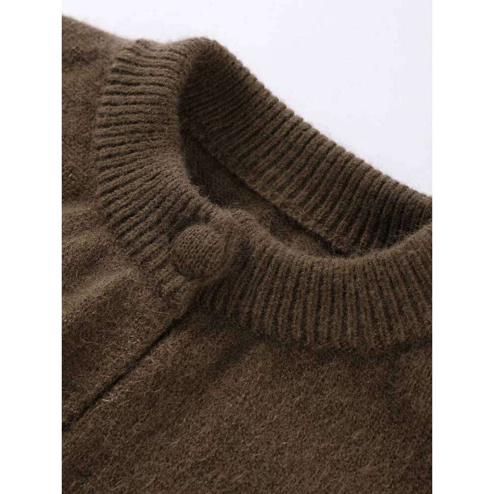 Casual Solid Knitted Cardigan Women O-neck Long Sleeve Single-breasted Pocket Sweater 2025 Autumn Lady Daily Knitwear Z260313