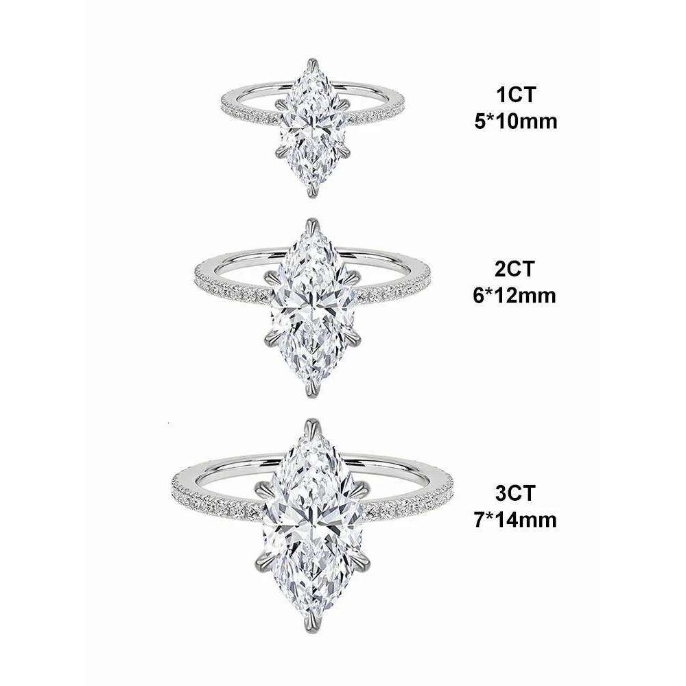 925 Sterling Silver Fashion Classic 1-3Carat Marquise Zircon Ring For Women Engagement Wedding Luxury High Quality Fine Jewelry H260312