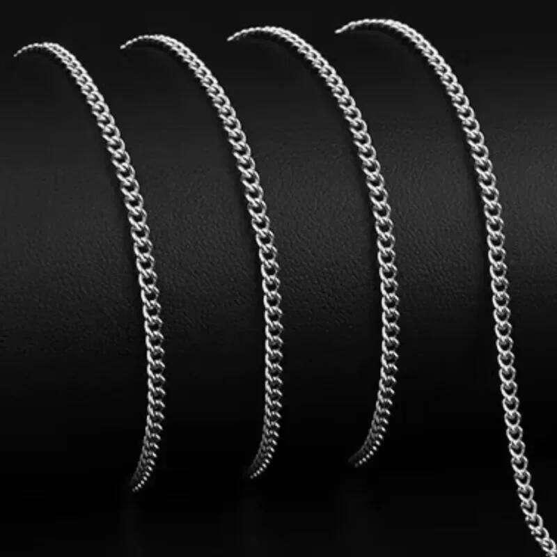 2mm Men's Cuban Chain Simple Stainless Necklace Fashion Titanium Steel Jewelry Trend Accessories Party Gifts H260312