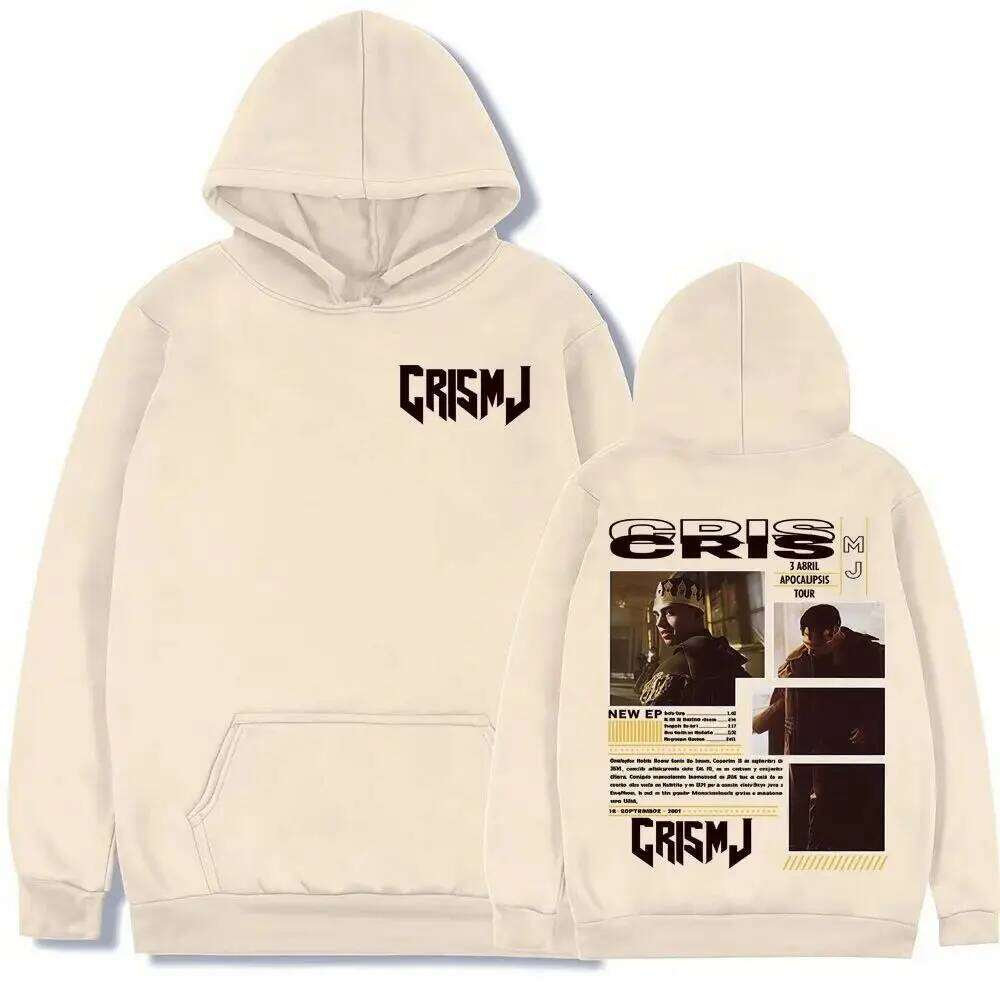 Y2K Fashion Hip Hop Retro Pprint Hoodie Rap Singer Cris Mj Paocaijsis Tour 2025 Autumn Winter Sweatshirts Unisex Z260314