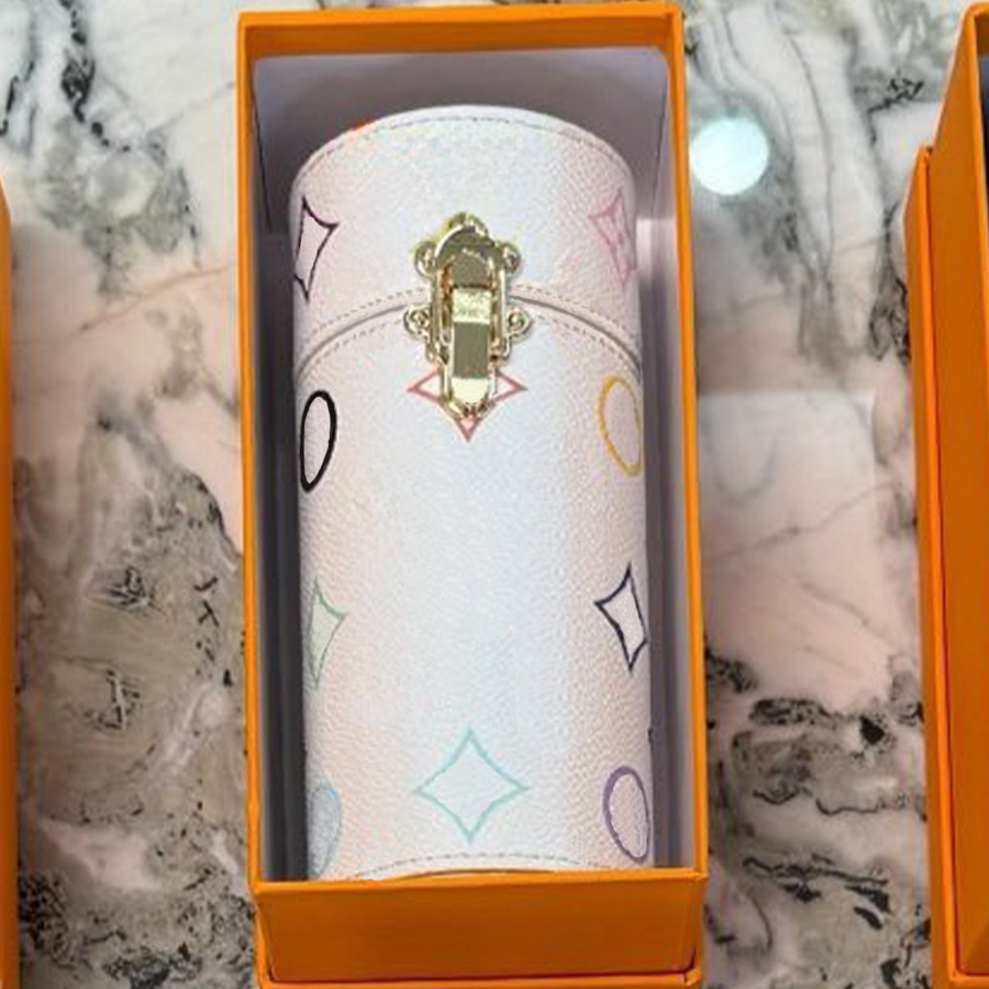 New Perfume Box Classic Designer Tight Stable Lipstick Box Leather Personal Travel Storage Packaging Boxes Unisex Hand Drawn Pattern Decoration Box