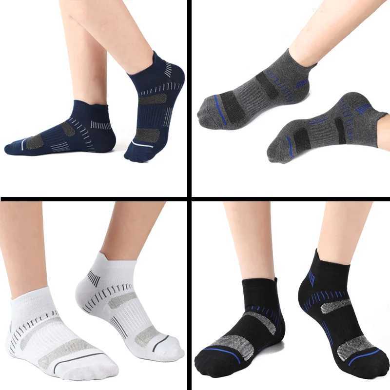 5 Pairs Men Cotton Sports Socks Mesh Breathable Running Basketball Cycling Male Short Socks Set For Men D260313