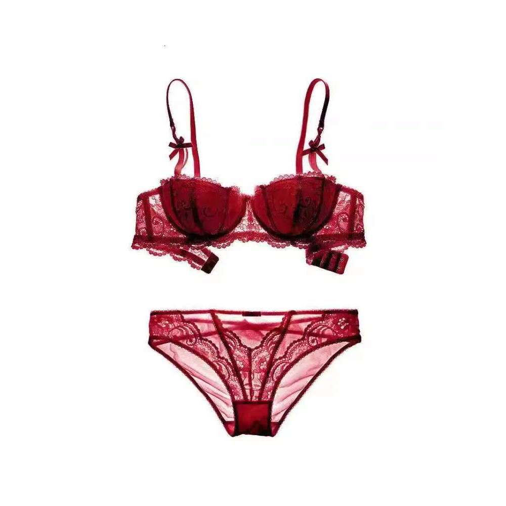 French Lace Half-Cup Bra Ultra-Thin Compact Small Bras Kawaii Lingerie Sexy Push Up Japanese Style Minimalist Design for Women