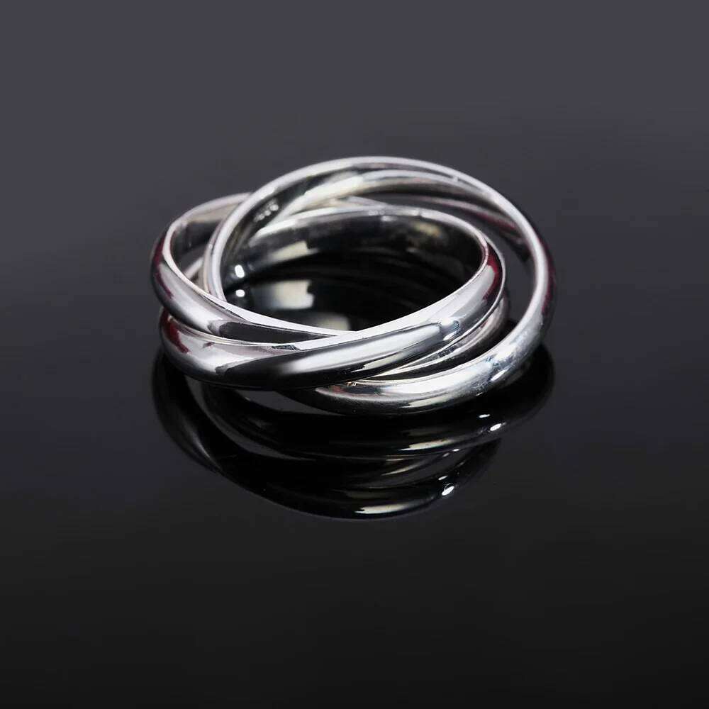 925 Sterling Silver Three Round Rings For Woman Fine Jewelry Accessories Wholesale Everything H260312