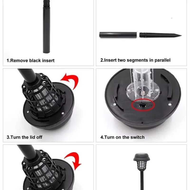 2/4pcs Solar Bug Zapper WaterproofOutdoor Mosquito Zapper Lighting Mosquito Repellent Lamp for Indoor Outdoor Use Garden Patio H260313