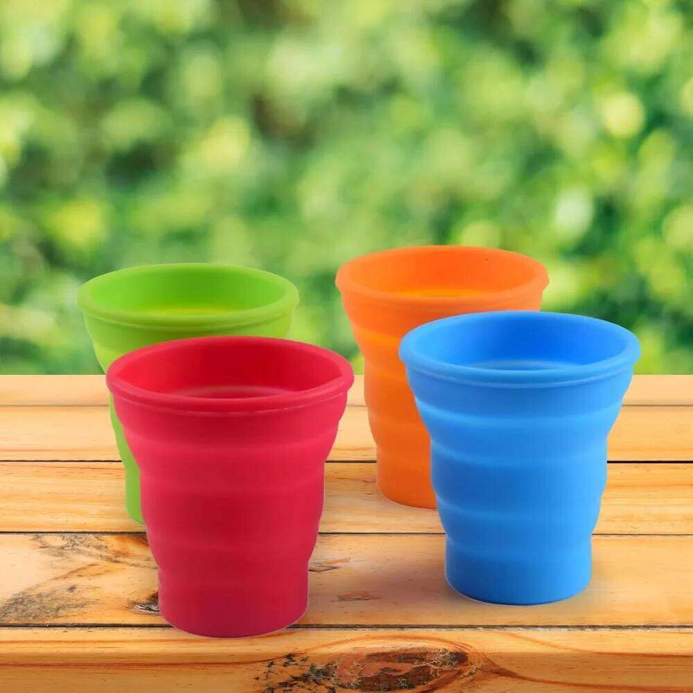200ml Silicone Cup BPA Free with Lid Portable Outdoor Mug Reusable Travel Collapsible Water Bottle Z260313