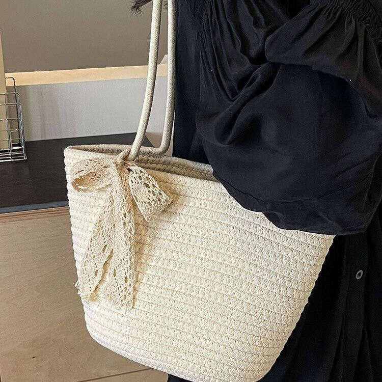 Woven Straw For Women Large Capacity New Fashion Summer Versatile Shoulder Beach Tote Bag