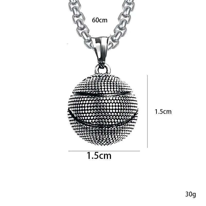 Basketball Pendant Men's Necklace New Sports Style Stainless Steel Chain Fashion Hip Hop Neck Accessories Party Jewelry Gifts H260312