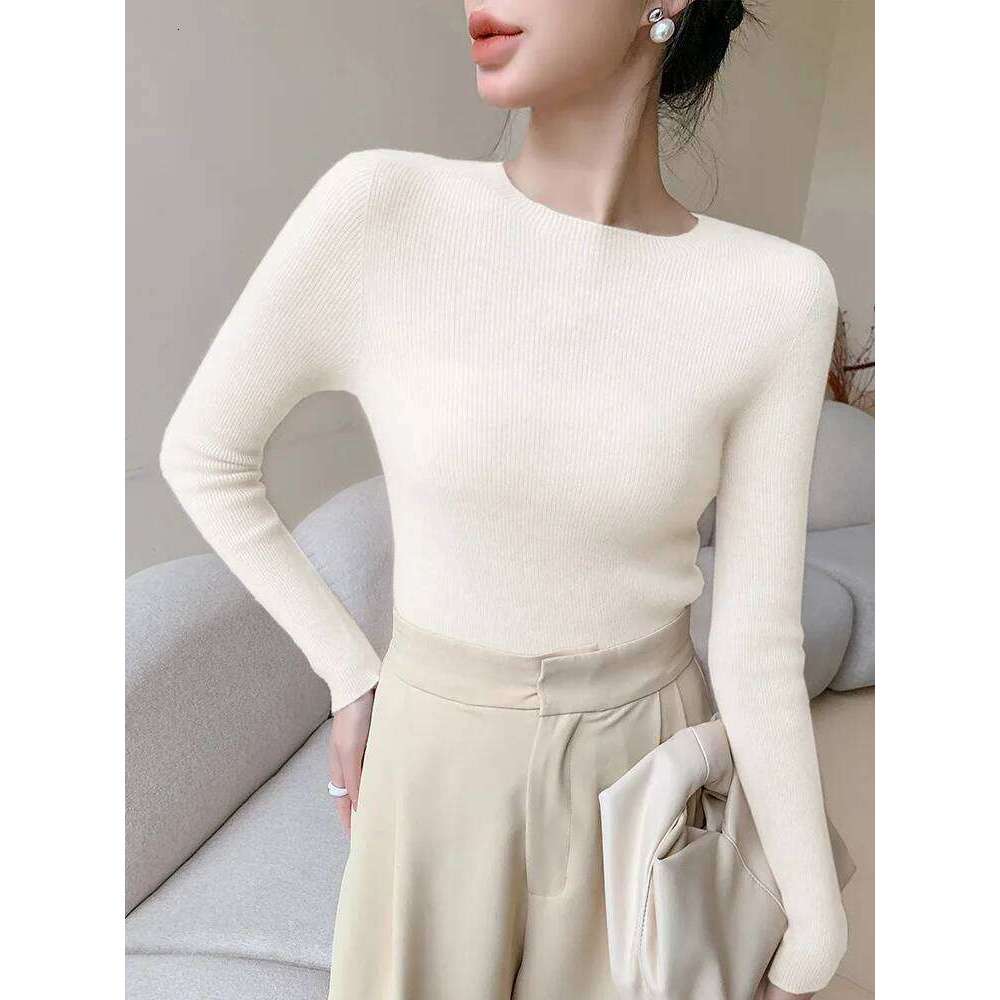 Basics 100% Merino Spinning Wool Women Sweater Autumn Winter Slim Knitted Pullover Soft Jumper Long Sleeve Cashmere Clothes Tops Z260313