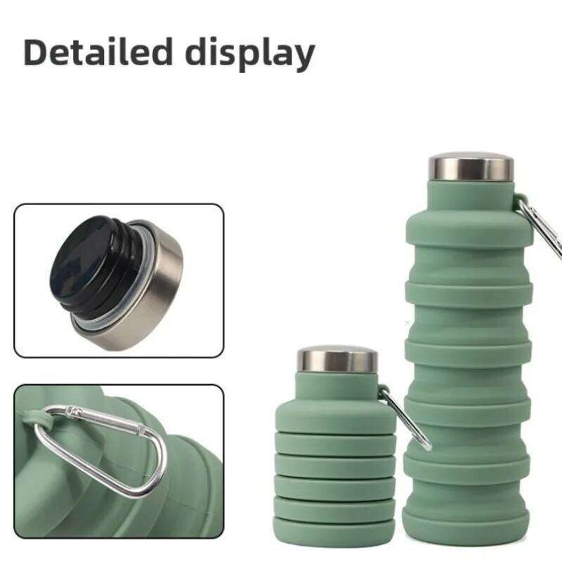 Reusable Collapsible Silicone Water Bottle Foldable Leakproof Sports Portable Cycling Gym Hiking Cup Outdoor Camping Travel Z260314