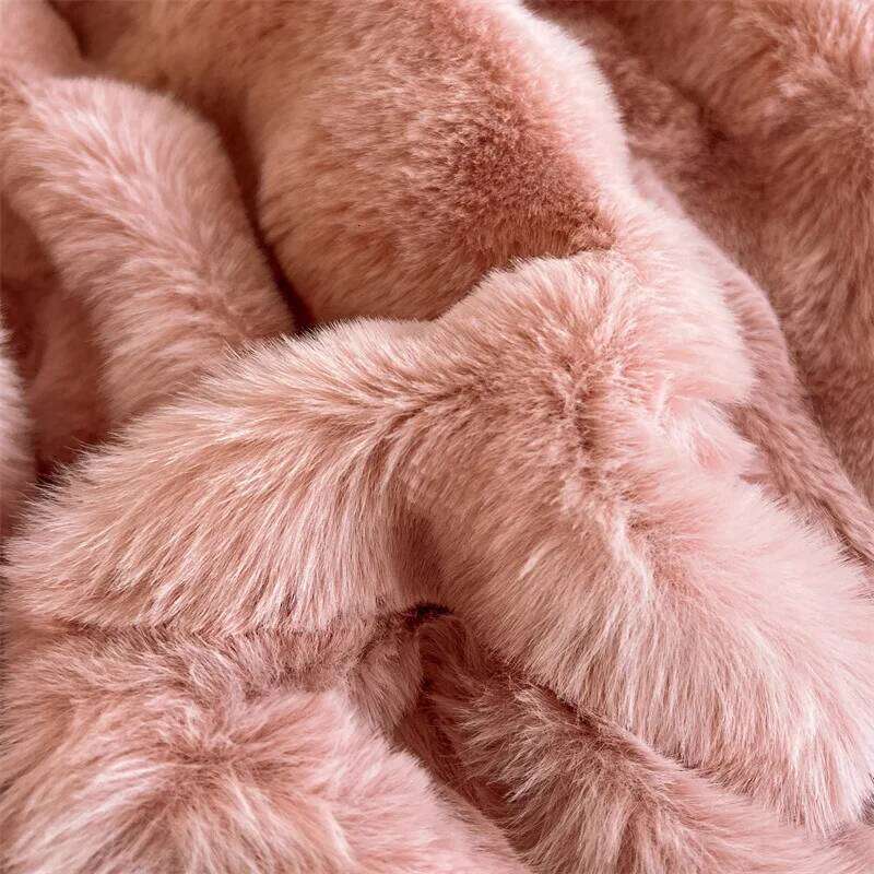 Customizable autumn and winter explosion Class A 580g imitation fur cut rabbit velvet four-piece set H260312 - view 4