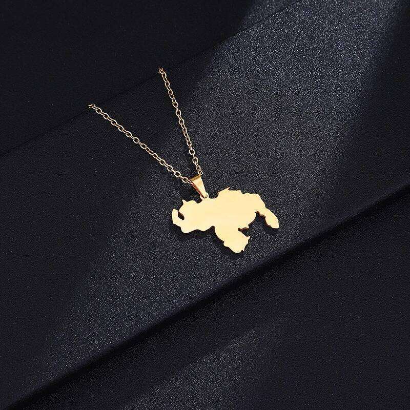 2022 New Venezuela Map Pendant Necklaces Silver Color/Gold Color Stainless Steel Chain Necklace Choker Venezuelan Jewelry H260312
