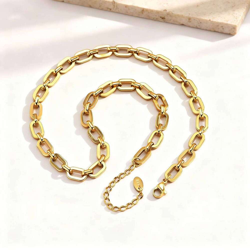 Big Chunky Necklace, Thick Paperclip Link Necklace for Women,Fashion Neck Chain Waterproof Jewelry H260312