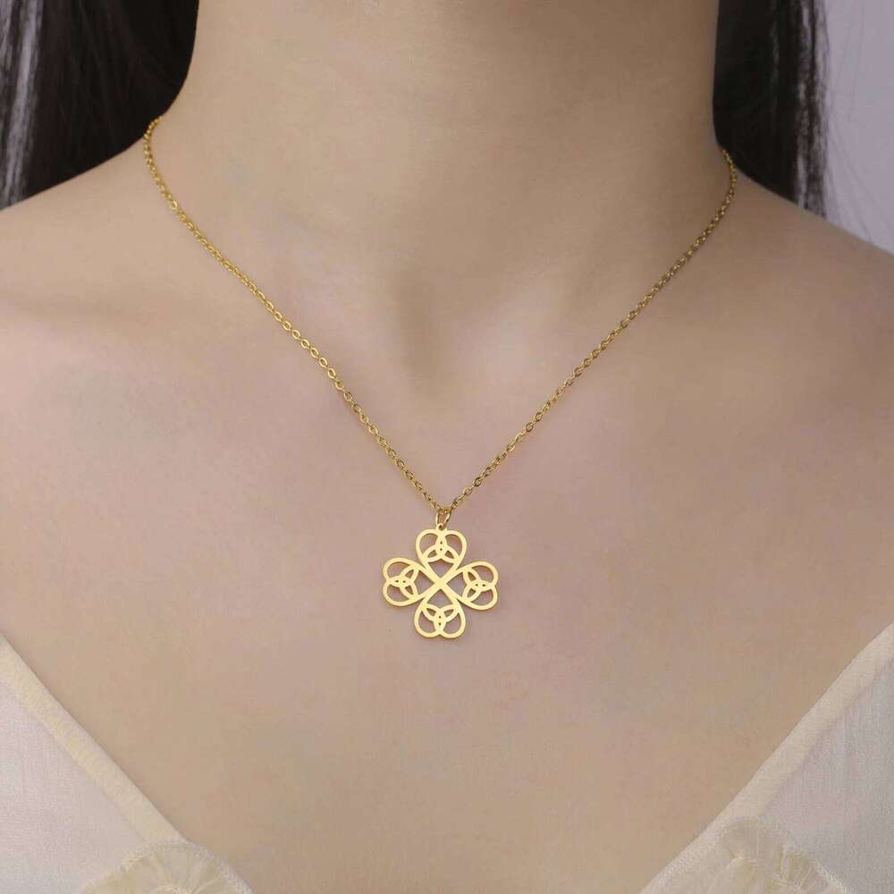 Celtic Cr Pendant Stainless Steel Women's Classic Trinity Knot Good Luck Talisman Necklace Couple Jewelry Gift H260312