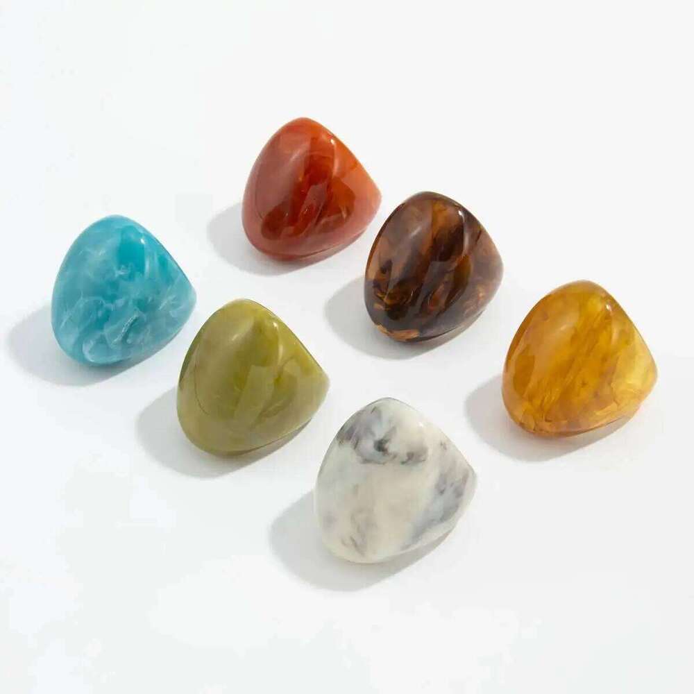 Salircon 6 Styles Boho Geometric Big Resin Wide Curved Surface Finger Ring for Women Fashion Irregular Rings Party Jewelry Gift H260312