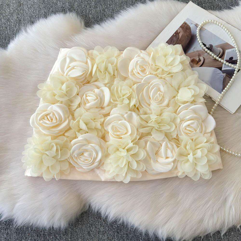 2026 autumn and winter dress with three-dimensional large flower decoration and built-in anti exposure design, slim and elegant for women