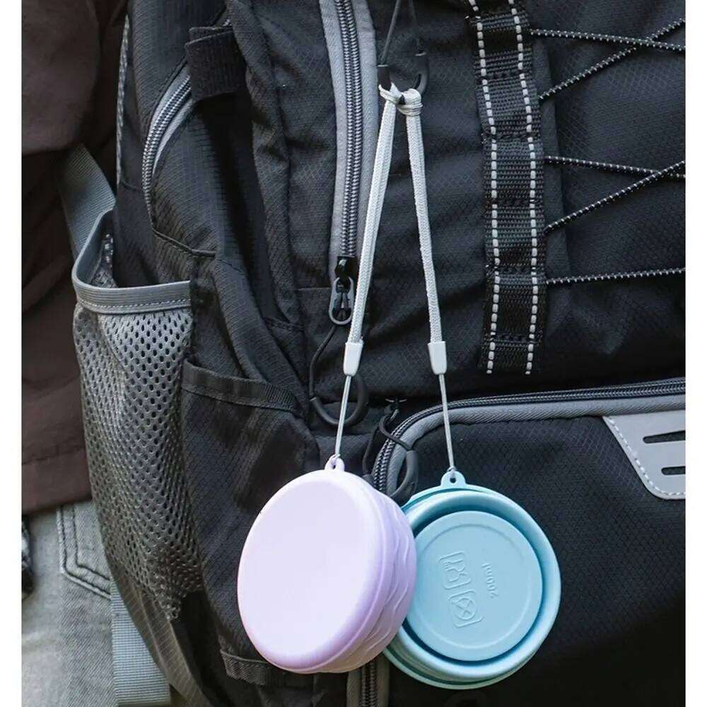 Practical Water Cups 200ml Foldable With Lid Silicone Collapsible Retractable Portable Drinking Cup Camping Z260314