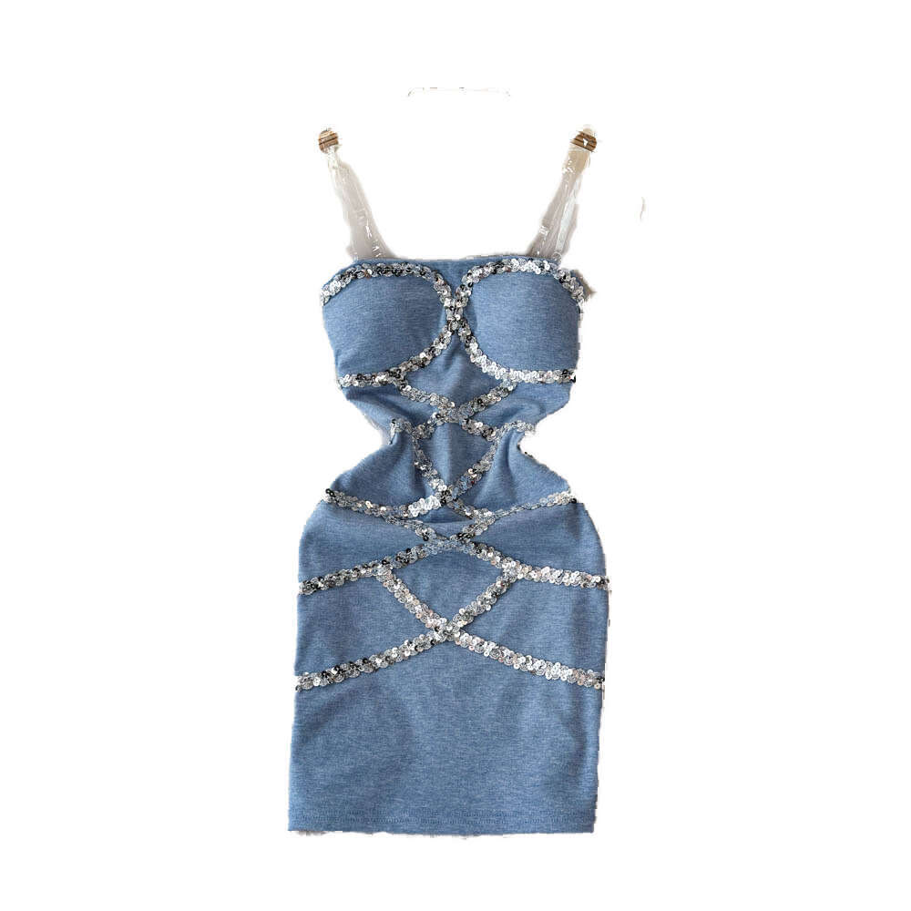 2026 designer's pure desire style sexy dress with exquisite sequin design for A12 women's slim fit