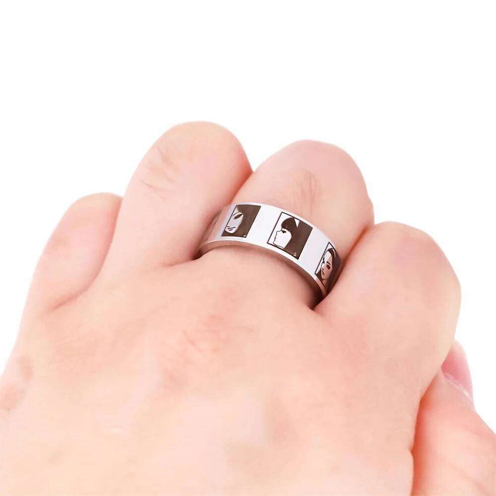 Japan Anime Silver Color Cosplay Ring For Women Trendy Party Men's Stainless Steel Jewelry H260312