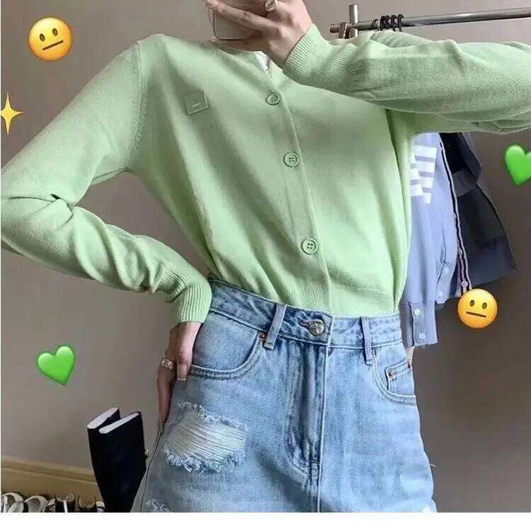 2025 Autumn New Thin Long-sleeved Slim Fit Cardigan Sweater Fashionable High-end Knitted Candy Colored Top for Women Z260313