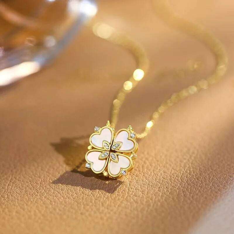 Fashion and creative foldable magnet cr necklace personality a two-way wearing party pendant zircon jewelry H260312