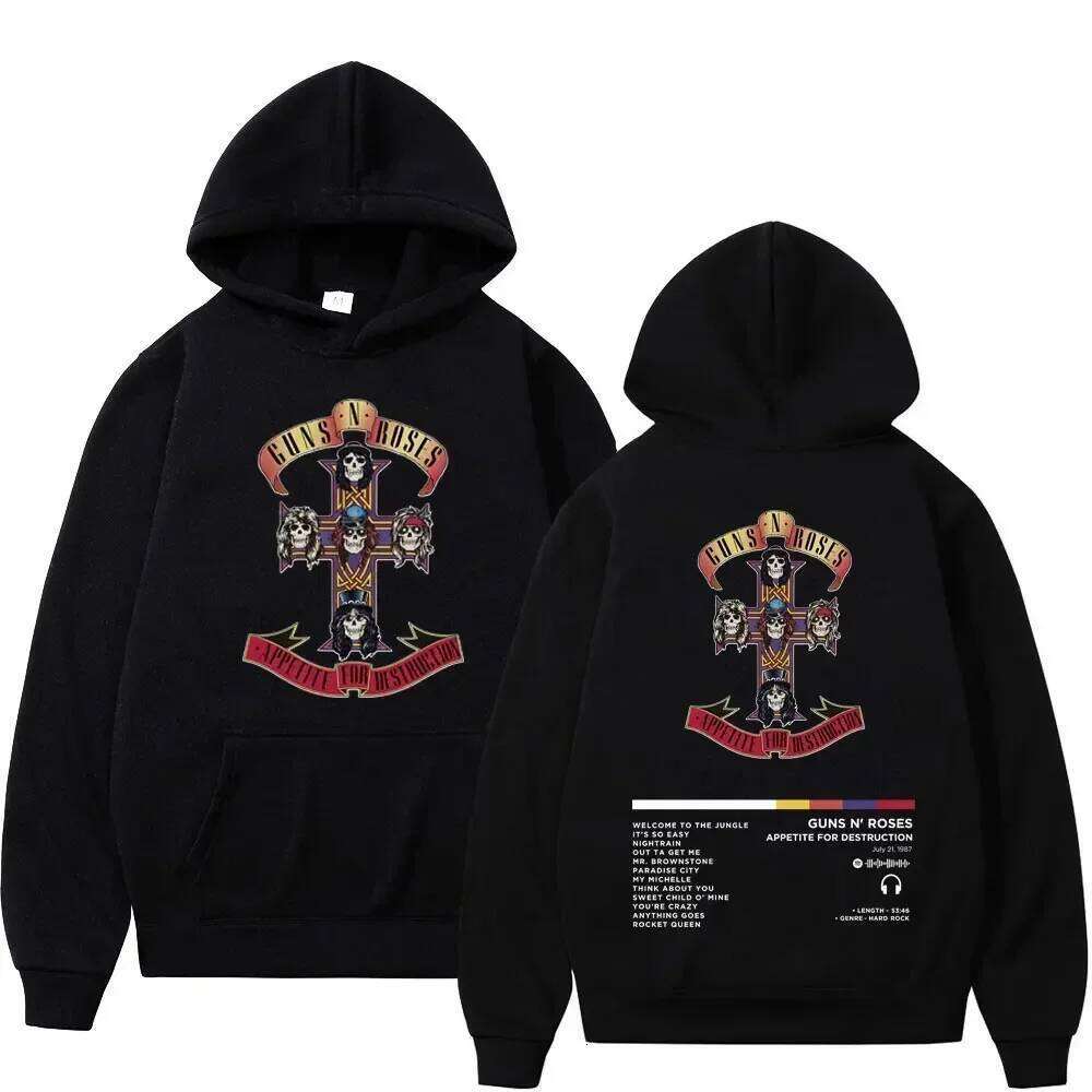 Men's and Women's Hooded Sweatshirts Guns N Roses Unisex Clothing Printed Rock Hip-hop Gothic Fashion Z260315